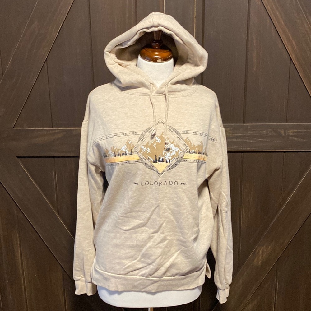 Modish Rebel Small Tan Colorado hoodie
